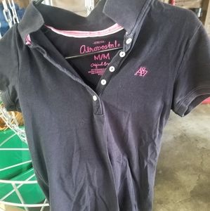 Black aeropostale polo med